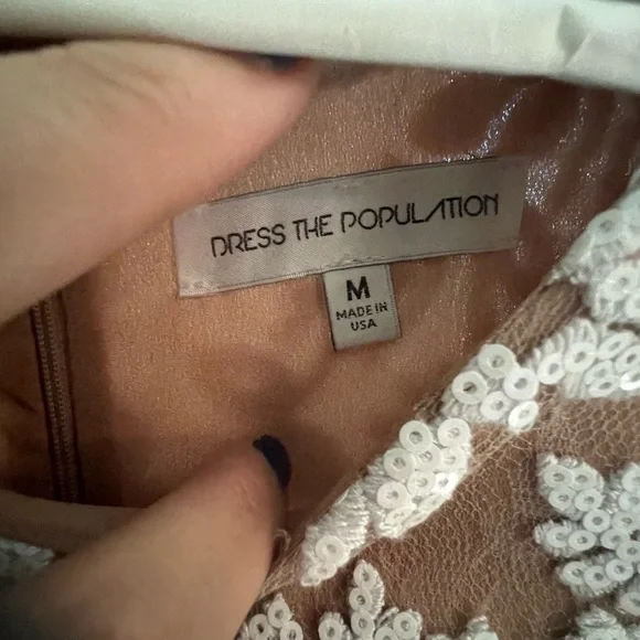 Dress the population lace/sequin dress! Size M - Picture 5 of 12